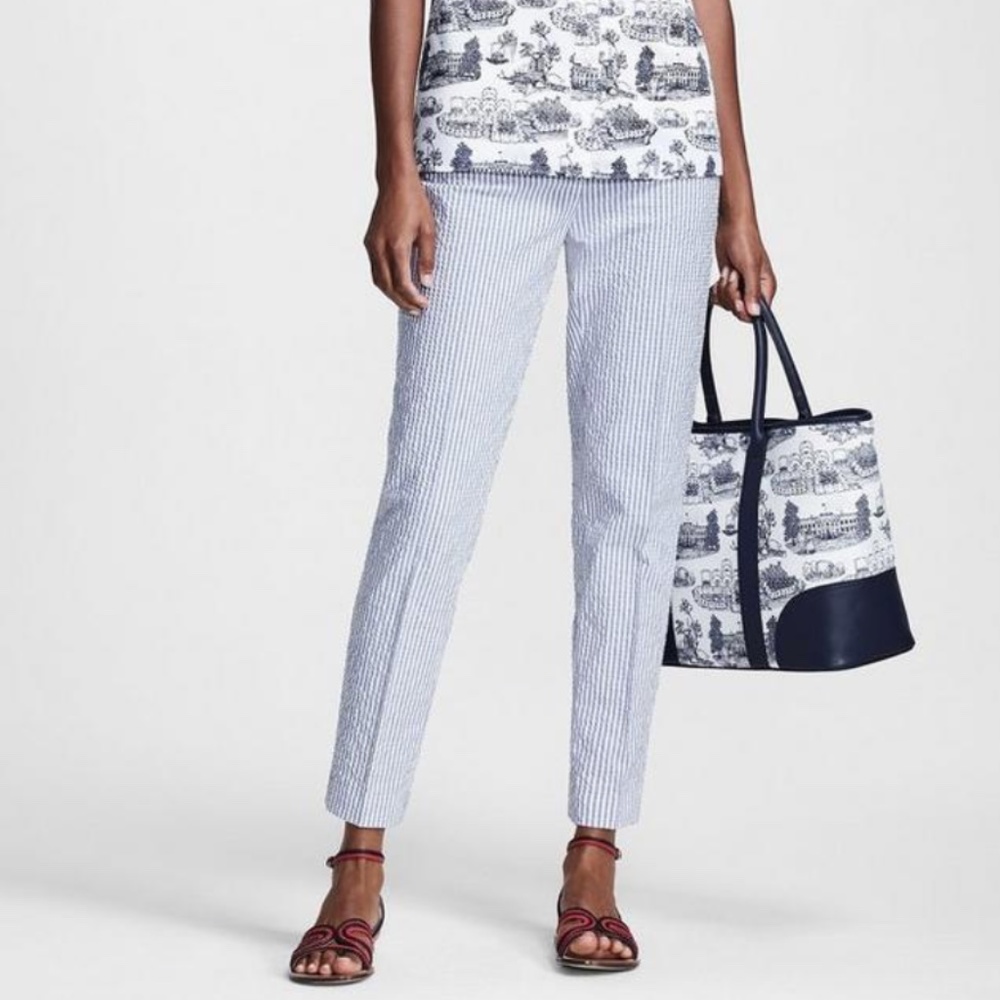 NWOT Brooks Brothers Seersucker Women's Ankle Trouser US 02